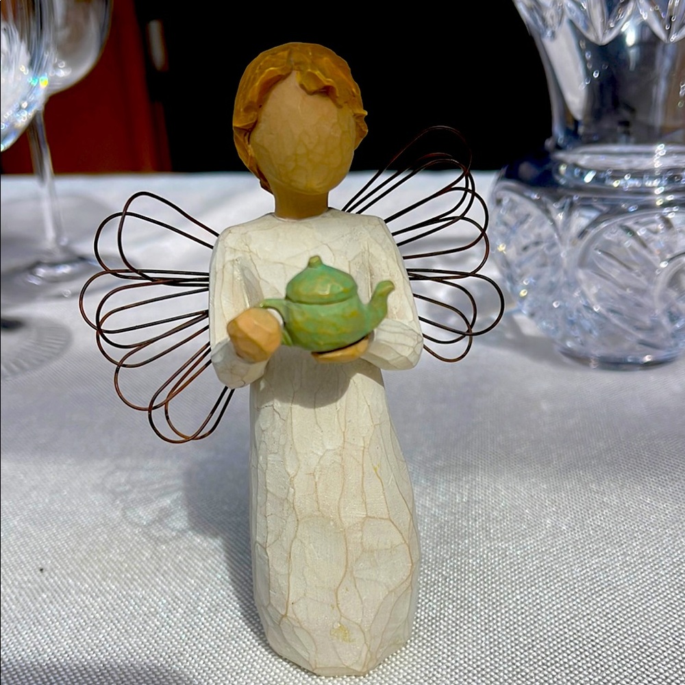 Angel Figurine with Teapot -Vintage Willow tree 2004